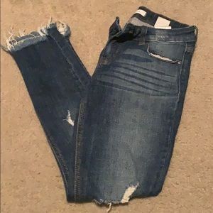 Destroyed Cropped Denim Jeans